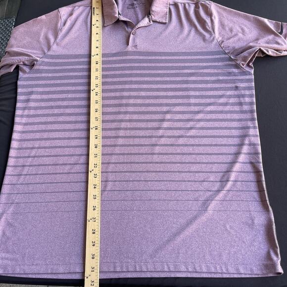 Nike Golf Polo Shirt Mens XL Purple Dri-FIT Striped Standard Fit AA3164-609 - Picture 8 of 9